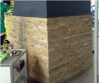 отделка колоны лапшой из песчаника