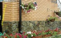 облицовка цоколя здания камнем